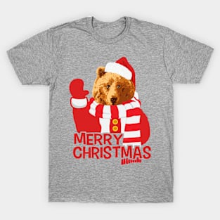 Funny Bear Santa Claus Merry Christmas T-Shirt